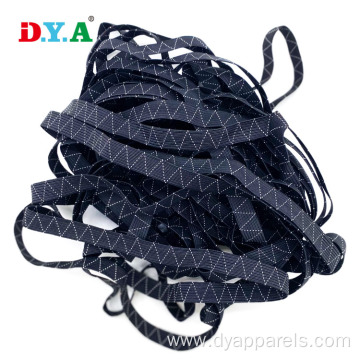 12mm Knitted Flat Braided White Line Black Elastic